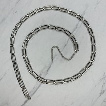 Skinny Bar Silver Tone Metal Chain Link Belt Size Large L XL - £15.50 GBP