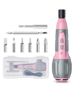 WORKPRO Pink Electric Cordless Screwdriver Set, 4V USB Rechargeable Lith... - £36.12 GBP