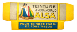 ALSA Cold Dyeing Teinture A Froid French Clothing Dye NOS Box Advertisin... - $22.27