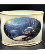 THOMAS KINKADE Sunday Evening Sleigh Ride 2004 vintage porcelain vase pl... - $13.81