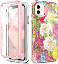 For IPhone 11 6.1 Shockproof & Hard PC Full-Body Protective Case-White Peony - $12.86
