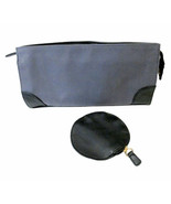 Vintage Gray Suede Cosmetic Bag Pouch Zipper Closure &amp; Small Coin Bag - £8.66 GBP