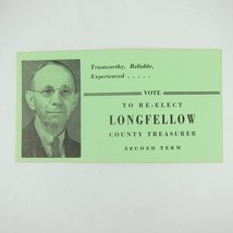 Political Campaign Election Card Darke County Ohio Charles A. Longfellow 1940 - £23.44 GBP