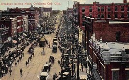 Broadway Looking North Oklahoma City OK 1910c postcard - £5.20 GBP