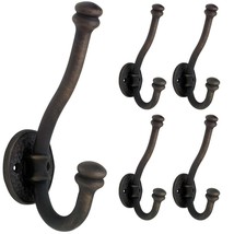 Franklin Brass Hammered Hook Wall Hooks 5-Pack, Oil Rubbed Bronze, FBHAM... - £42.65 GBP