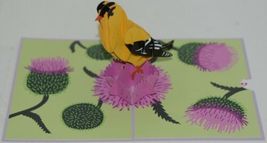 Lovepop LP1960 Goldfinch Pop Up Card Purple Slide Out Note Cellophane Wrapped image 3