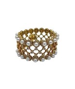 7.80 Carat Diamond and Cultured Akoya Pearl Heavy 18K Yellow Gold Bracel... - $10,969.27 CAD
