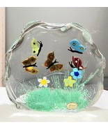 Hand Made Murano Art Glass Butterfly Terrarium Sculpture - $5,623.55 MXN