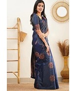 Women&#39;s Banarasi Cotton Silk Jacquard Saree With Blouse Piece Sari c - £16.03 GBP