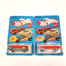 Hot Wheels &#39;65 Mustang Convertible Diecast Car Red Lot of 2 MOC VTG Hong Kong - £18.08 GBP