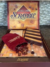 Vtg Scrabble Deluxe Edition Rotating Turntable Board Maroon Tiles COMPLETE - £49.41 GBP