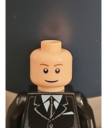 LEGO Minifigure Head Light Flesh Thin Brown Eyebrows Smile - £1.43 GBP