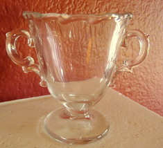 Depression Era Sugar Bowl  Fluted Edges Clear Glass Loving Cup Style - £9.08 GBP