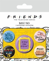 Friends Official Pin Backed Badge Pack Quotes - £5.86 GBP