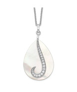 Sentimental Expressions Silver  Mother of Pearl CZ Tear From Heaven 18in... - £67.47 GBP