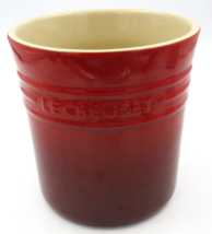 Le Creuset Cerise Cherry Red Ombre Kitchen Utensil Crock Holder Round 6.5 in - £19.74 GBP