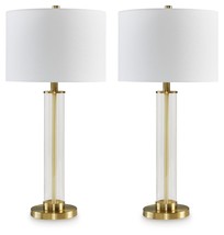 Orenman - Clear / Brass Finish - Glass Table Lamp (Set of 2) - £74.12 GBP