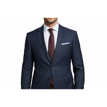 Men Suit BERLUSCONI Turkey Italian Wool 180's Single Breasted 623-03 Navy Plaid image 2