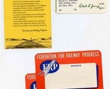 Federation for Railway Progress Items Membership Card Mailing Labels Rep... - $37.58