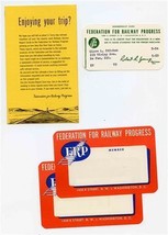 Federation for Railway Progress Items Membership Card Mailing Labels Rep... - £29.69 GBP