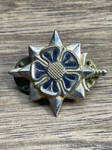 Vintage Silver Tone Dual Clutch US Army Military Intelligence Officer Pi... - $11.88