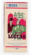 Luccas in San Francisco Menu / Mailer San Francisco California 1948 - £15.07 GBP