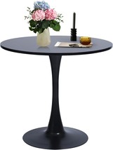 Black, 31.25-Inch Round, Mid-Century, Round Dining Table With, 4 People. - £123.44 GBP