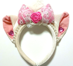 Disney Land Headband Katyusha Cute Rare Pink White Halloween - $26.18