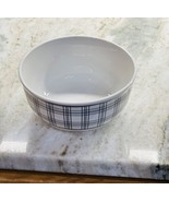 Black Plaid Design Stoneware Cereal Soup Bowl/Tazon 6Inches - $429.32 MXN