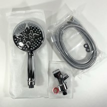 Tuupusoki High Pressure 5 Setting Handheld Chrome Shower Head w/ SS 5ft ... - $14.00
