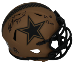 Jay Novacek Autographed &quot;3x SB Champ&quot; Cowboys STS Mini Helmet Beckett - $119.00
