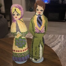 antique vintage hand knitted dolls - $74.25