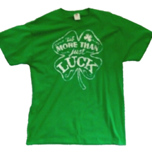 St Patricks Day T Shirt Mens XL 100% Cotton Luck of the Irish Paddy Green NWT - $10.65