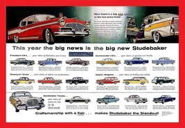 1956 Studebaker FULL-LINE Annata Originale A Colori Ad - Grandi Due Pagine... - £13.33 GBP