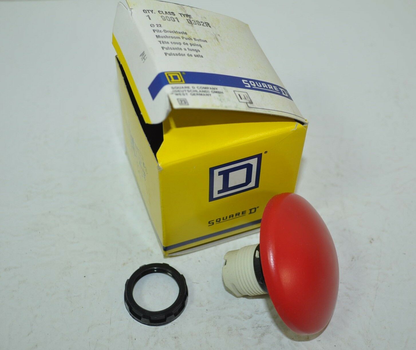 Square D Red Mushroom Push Button Model# D3B2R - $11.42