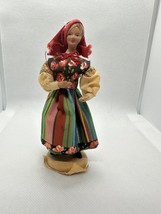 Vintage Polish Folk Doll Lalka Ludowa Handmade 1960s Beautiful Artistry Floral - £18.37 GBP