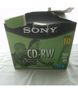 Sony CD-RW Lot Of 10 New Sealed Discs In Original Box 1x2x4x 700 Mb 80 Min - £15.97 GBP