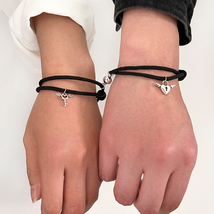 Aprilwel 2 Pcs Couple Charm Bracelet For Women Moon Star Link Wrist Chain Best F - £9.84 GBP