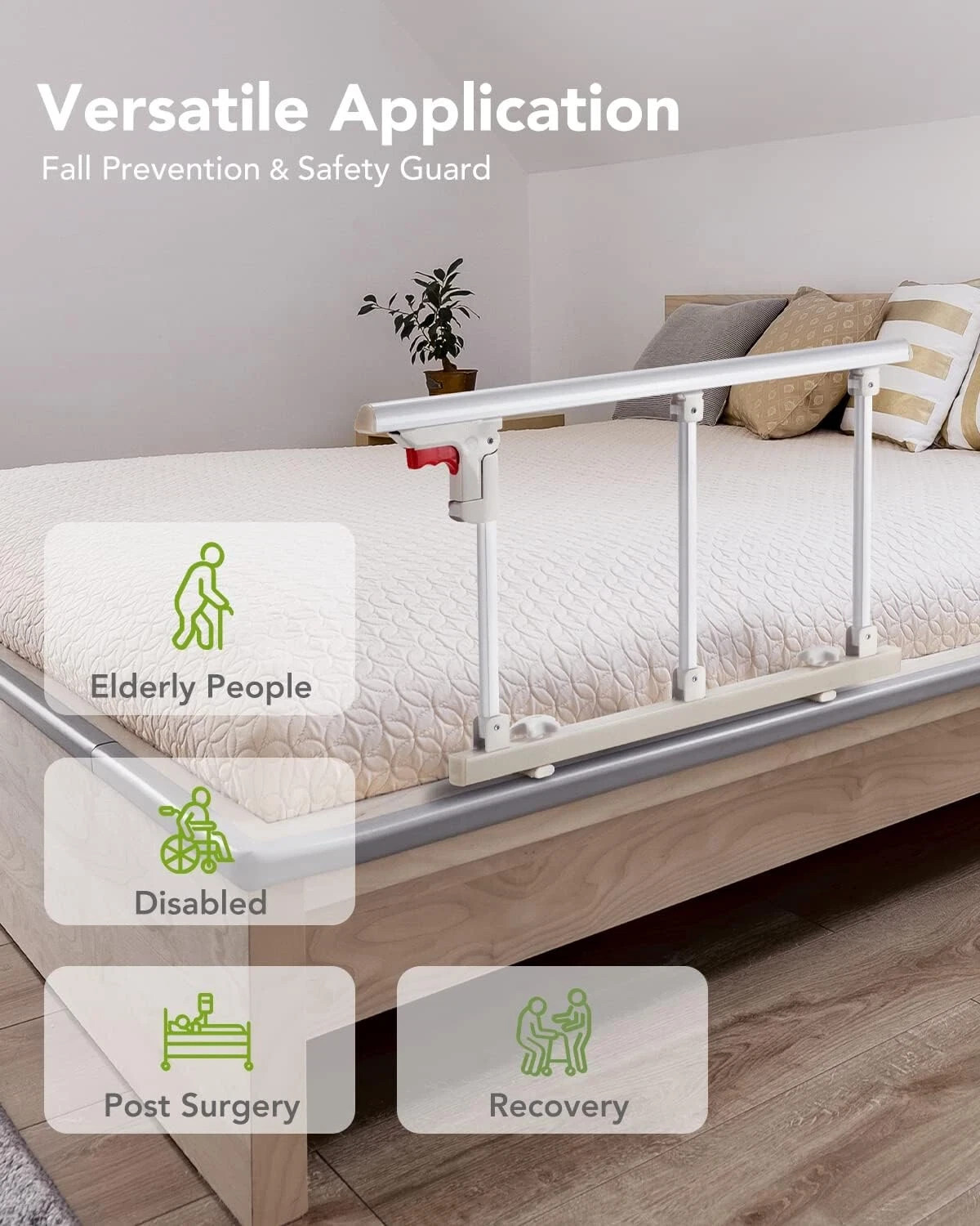 OasisSpace Folding Bed Safety Guard Rail Bar Handle for Elderly 28.5" x 16" Item image 4