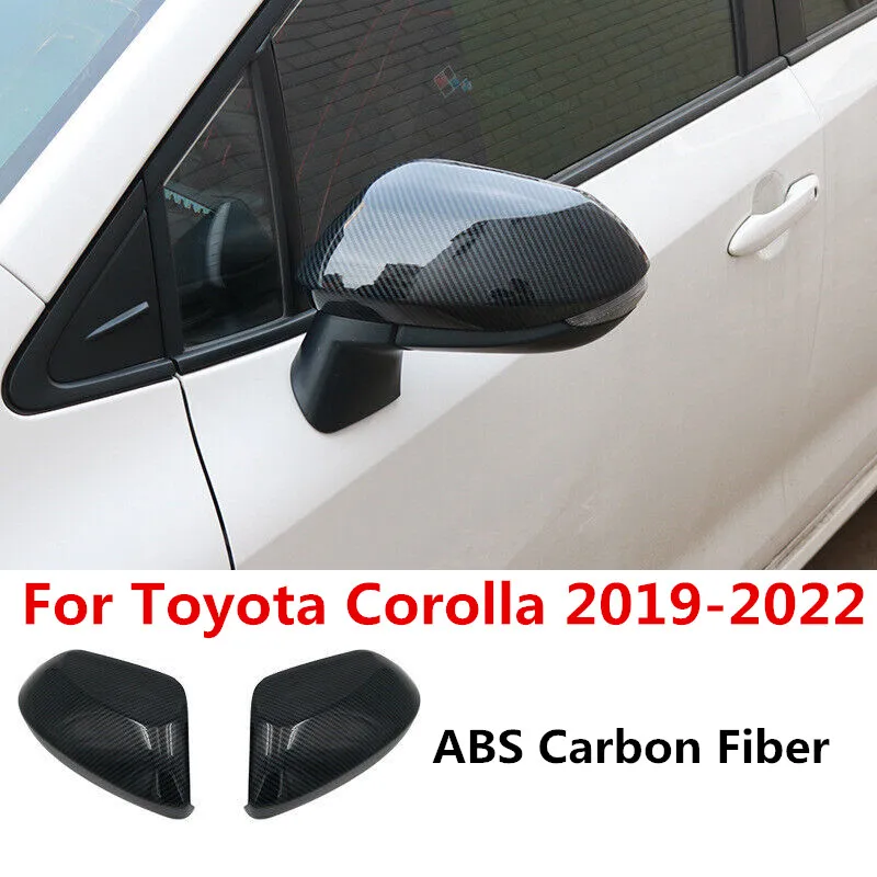  carbon fiber exterior side rearview mirror cover trim cap for toyota corolla 2019 2020 thumb200