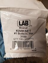 Lab Security 3100P1 Kwikset Bottom Pin #1 NEW pack of 100 3100 - $11.00