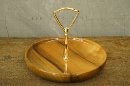 VINTAGE Wood Art MCM Bandon Oregon Myrtlewood Tidbit Serving Tray Nut Candy Dish - £22.94 GBP