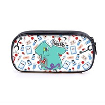 Cute Doctor Nurse Uniform Print Cosmetic Case Pencil Bag Medical Stethoscope Syr - £47.24 GBP