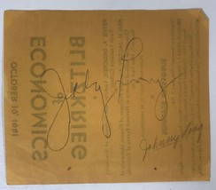 Johnny Long (d. 1972) Autographed Signed Vintage 4x5 Signature - Bandleader - £31.69 GBP