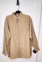 Woolrich Green Tan Aztex Striped Long Sleeve Button Up Flannel Shirt Siz... - $18.70