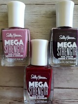 Three (3) Bottles (030/044/046) of Sally Hansen Mega Strength Nail Polis... - £11.71 GBP