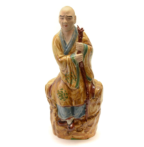 Eighteen Arhats Man Asian Figurine Statue Porcelain Bisque Mid-Century S... - $148.47