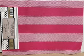 Set of 4 PVC Indoor/Outdoor Polyvinyl Placemats (13&quot; x 18&quot;) PINK STRIPES, AL - £13.38 GBP