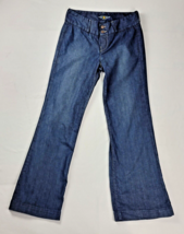 Lucky Brand Size 12/31 SoHo Trouser Dark Wash Wide Leg Flap Pocket Jeans - Tall - £19.38 GBP