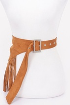 Faux Suede Fringe Belt - $39.55